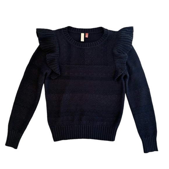 Pilcro Anthropologie Ruffled Sweater XS DarkAcademia Whimsigoth - Picture 2 of 16